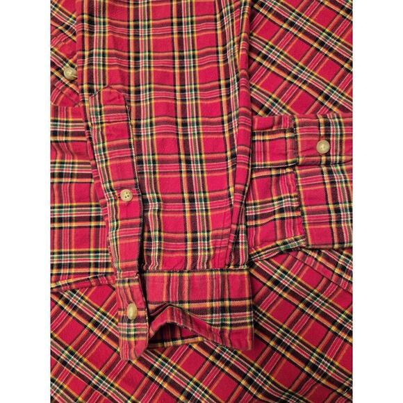 Ralph Lauren Mens Sz L Classic Fit Red Plaid Cotton Button down shirt Button - Picture 10 of 10